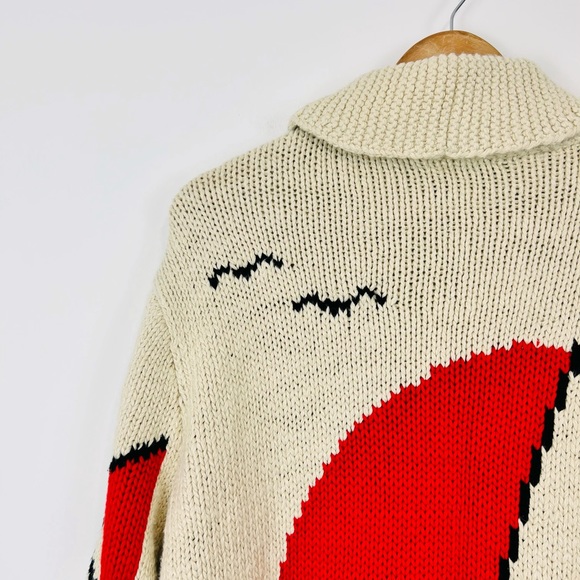 Polo Ralph Lauren Cream Boating Nautical Chunky Knit Zipped Cardigan UK L - Picture 12 of 15